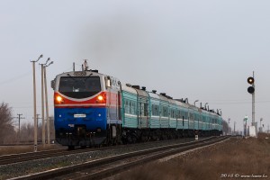 ТЭ33А-0227 с поездом №058 Уральск - Астана на перегоне Актобе - Альджан, Актобинская область, 29.04.15г.ТЭ33А-0227 с поездом №058 Уральск - Астана на перегоне Альджан - Жангиз-Агач, Актобинская область, 29.04.15г.